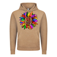 Vintage Coffee Pride LGBTQ+ Sunflower With Peace Vintage Hoodie - BundleAndBundleShop