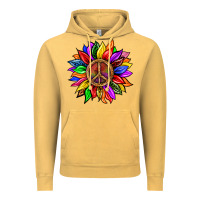 Vintage Mustard Pride LGBTQ+ Sunflower With Peace Vintage Hoodie - BundleAndBundleShop