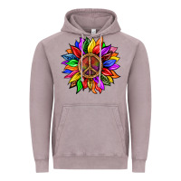 Vintage Zinc Pride LGBTQ+ Sunflower With Peace Vintage Hoodie - BundleAndBundleShop