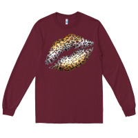 Burgundy Cheetah Lips Long Sleeve Tee - Bettercallsaul