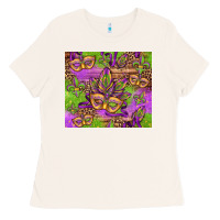 Mardi Gras Carnival Masks And Fleur De Lis Ladies Tee | Teevron