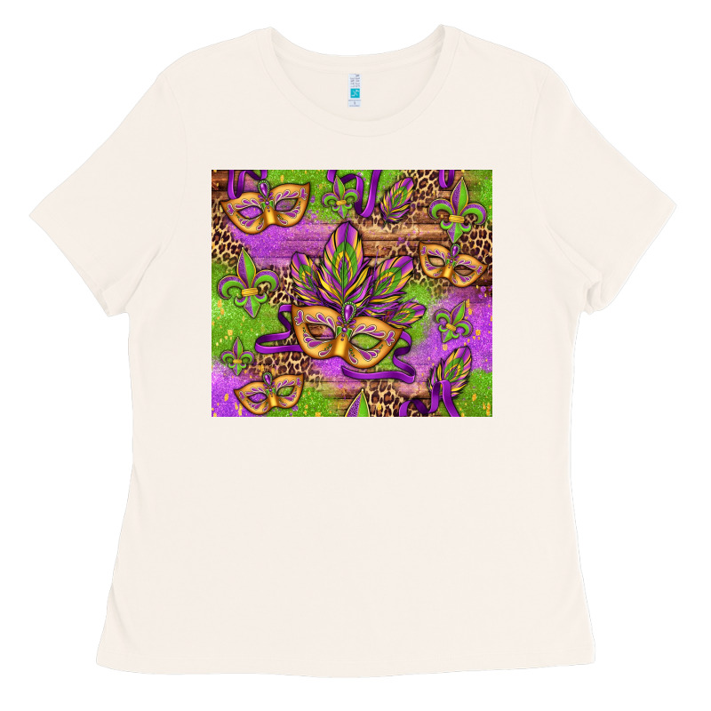 Mardi Gras Carnival Masks And Fleur De Lis Ladies Tee by Jasminsmagicworld | Teevron