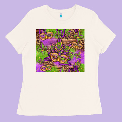 Mardi Gras Carnival Masks And Fleur De Lis Ladies Tee Designed By Jasminsmagicworld
