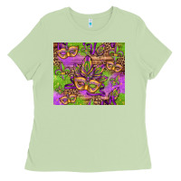 Matcha mardi gras carnival masks and fleur de lis Ladies Tee - Jasminsmagicworld