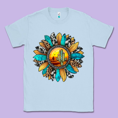 Sunset Sunflower Classic Tee Designed By Jahusdesignshop