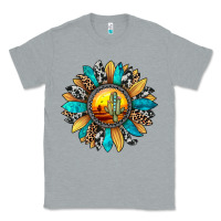 Heather Grey sunset sunflower Classic Tee - JahusDesignShop