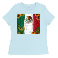 Baby Blue cactus sunflower mexican flag z Ladies Tee - Jasminsmagicworld