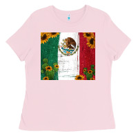 Bubblegum Pink cactus sunflower mexican flag z Ladies Tee - Jasminsmagicworld