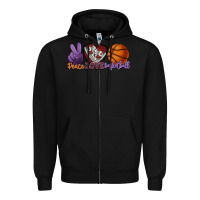 Black peace love basketball Zipper Hoodie - HowdyJamesFarm