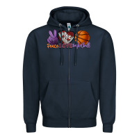 Navy peace love basketball Zipper Hoodie - HowdyJamesFarm