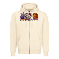 Sandshell peace love basketball Zipper Hoodie - HowdyJamesFarm