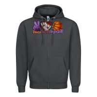 Smoke peace love basketball Zipper Hoodie - HowdyJamesFarm