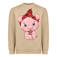 Mushroom cute pig Heavyweight Sweatshirt - texasbilliewilder