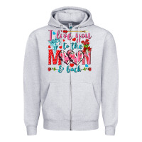 Heather Grey I love you to the moon and back Valentine's Day Zipper Hoodie - HowdyJamesFarm
