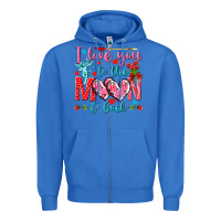 True Royal I love you to the moon and back Valentine's Day Zipper Hoodie - HowdyJamesFarm