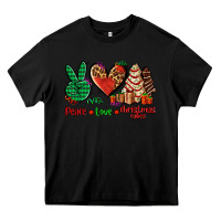 Black peace love Christmas cakes Heavy Core Tee - AdoDesignShop