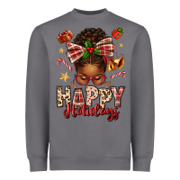 Storm happy holidays christmas afro messy bun Heavyweight Sweatshirt - texasbilliewilder