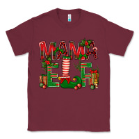 Burgundy Christmas Mama Elf Classic Tee - BundleAndBundleShop