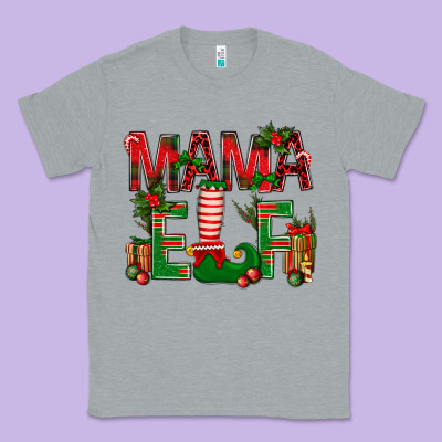 Christmas Mama Elf Classic Tee Designed By Bundleandbundleshop