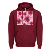 Burgundy breast cancer sunflower Zipper Hoodie - CowGirlArtShop