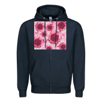 Navy breast cancer sunflower Zipper Hoodie - CowGirlArtShop