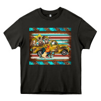 Asphalt western truck farm animals serape leopard turquoise's Heavy Core Tee - BarkalooDesign