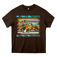 Chocolate Brown western truck farm animals serape leopard turquoise's Heavy Core Tee - BarkalooDesign