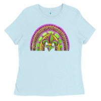 Baby Blue mardi gras rainbow Ladies Tee - Jasminsmagicworld
