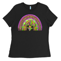 Black mardi gras rainbow Ladies Tee - Jasminsmagicworld