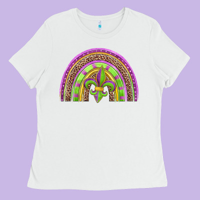 Mardi Gras Rainbow Ladies Tee Designed By Jasminsmagicworld