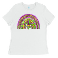 White mardi gras rainbow Ladies Tee - Jasminsmagicworld