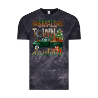 Cloud Black Small Town Christmas With Truck Vintage Tee - BundleAndBundleShop