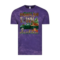 Cloud Purple Small Town Christmas With Truck Vintage Tee - BundleAndBundleShop