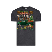 Vintage Black Small Town Christmas With Truck Vintage Tee - BundleAndBundleShop