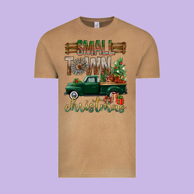 Small Town Christmas With Truck Vintage Tee Designed By Bundleandbundleshop