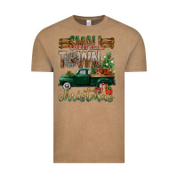 Vintage Coffee Small Town Christmas With Truck Vintage Tee - BundleAndBundleShop