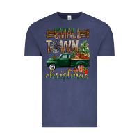 Vintage Denim Small Town Christmas With Truck Vintage Tee - BundleAndBundleShop