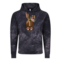Cloud Black American Football Easter Bunny Vintage Hoodie - BundleAndBundleShop
