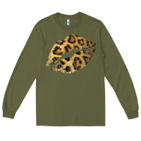 Army Green Leopard Lips Long Sleeve Tee - Bettercallsaul