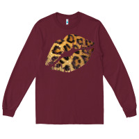 Burgundy Leopard Lips Long Sleeve Tee - Bettercallsaul
