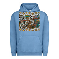 Pigment Pebble Blue easter Urban Hoodie - CowhideDigitalArt