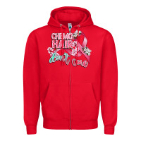 Red chemo hair dont care Zipper Hoodie - CowGirlArtShop