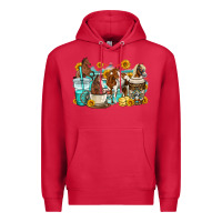 Cardinal horses coffee cups Premium Hoodie - OliviaCreatesArt