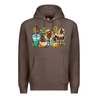 Coffee horses coffee cups Premium Hoodie - OliviaCreatesArt