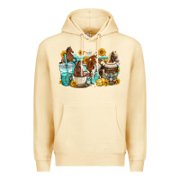 Pina Colada horses coffee cups Premium Hoodie - OliviaCreatesArt