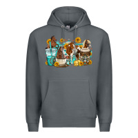Rock horses coffee cups Premium Hoodie - OliviaCreatesArt