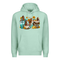 Seafoam horses coffee cups Premium Hoodie - OliviaCreatesArt