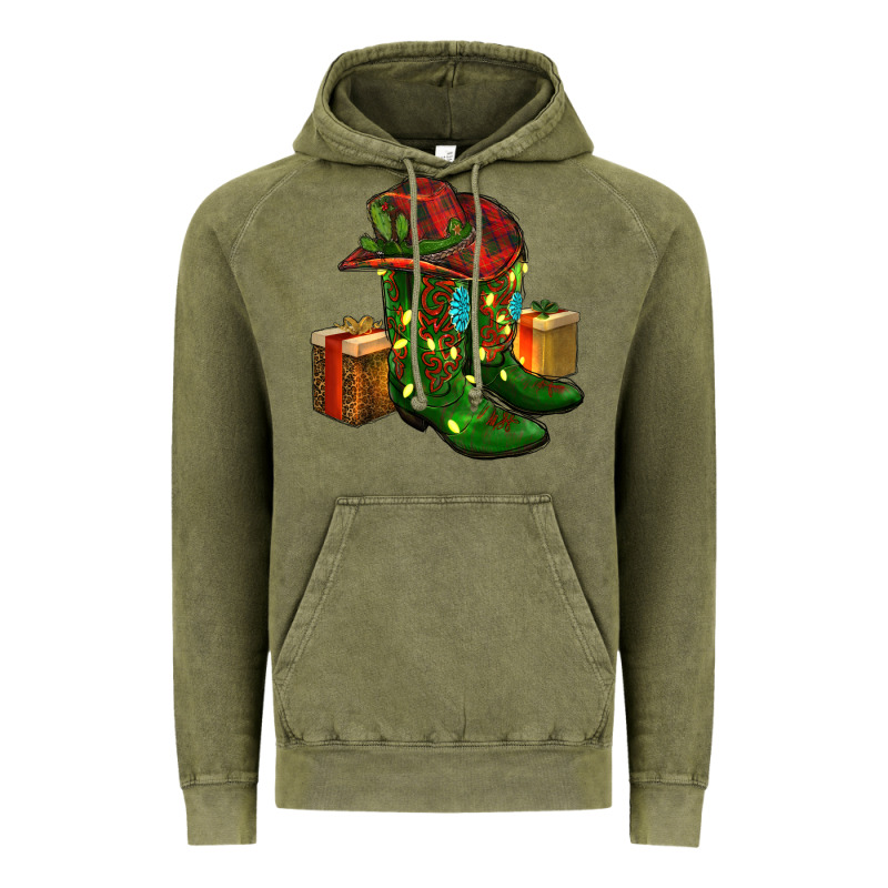 Cowboy Hat With Boots Christmas Vintage Hoodie by RanaPortraitStore | Teevron