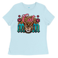 Baby Blue Western Cat Mom Ladies Tee - LillyAllenDesigns