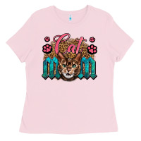 Bubblegum Pink Western Cat Mom Ladies Tee - LillyAllenDesigns